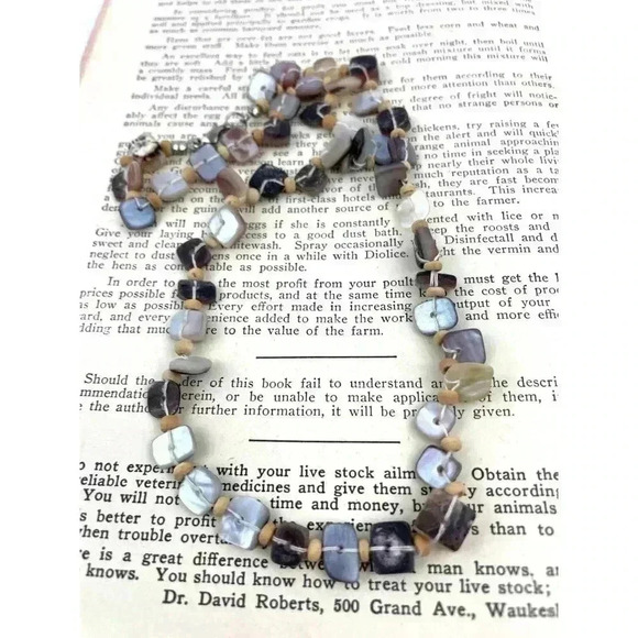 Natural Shell Square Beaded Necklace 18" Assorted Seashell - Picture 15 of 15